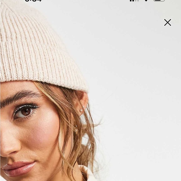 ASOS Oatmeal Ribbed Beanie - Picture 10 of 10